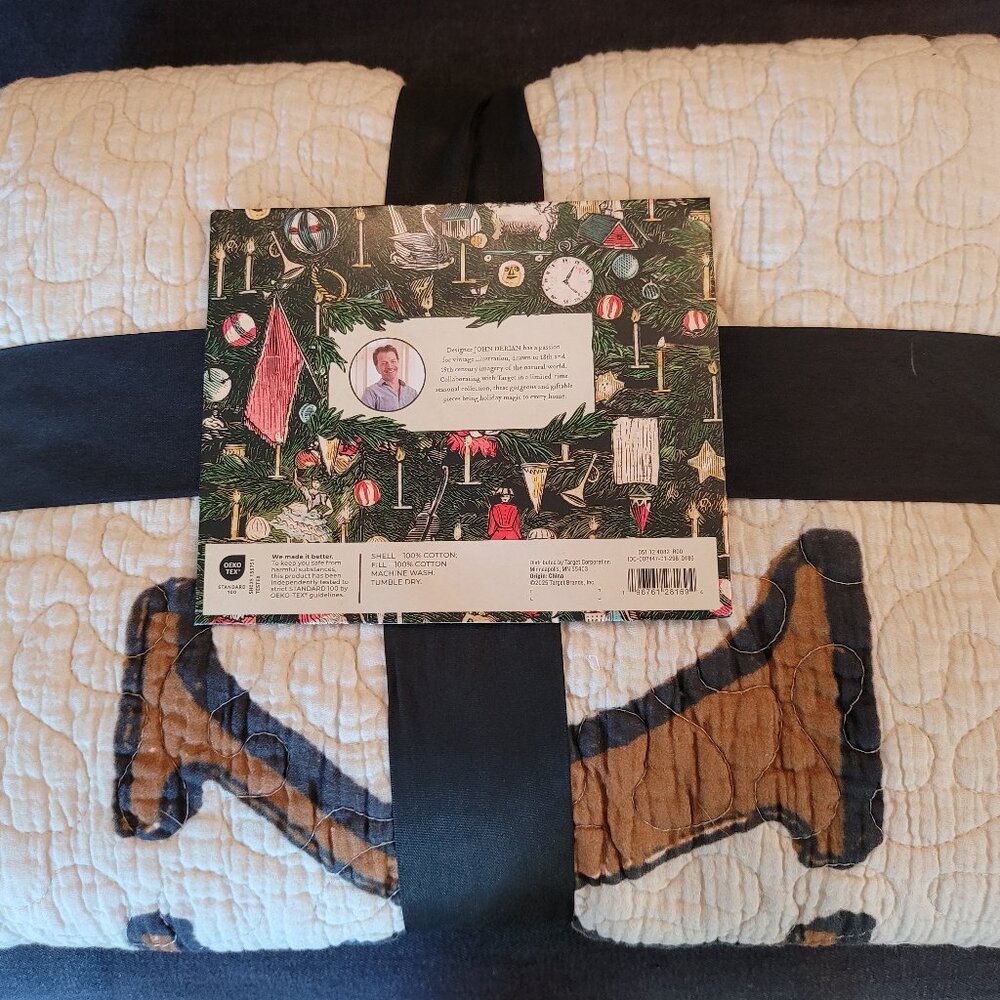 NWT John Derian for Target Reversable King of Hearts Owl Card Throw Quilt - Picture 7 of 8